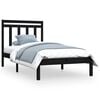 vidaXL Giroletto Nero in Legno Massello 90x190 cm Single