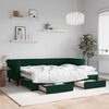 vidaXL Divano Letto Estraibile Cassetti Verde Scuro 80x200cm Velluto