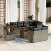 vidaXL Set Divano da Giardino 9 pz con Cuscini Grigio in Polyrattan