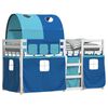 vidaXL Letto a Castello senza Materasso Blu 90x190cm Massello Pino