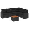 vidaXL Set Divani da Giardino con Cuscini 7pz Nero Polyrattan