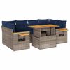 vidaXL Set Divani da Giardino 7 pz con Cuscini Grigio in Polyrattan
