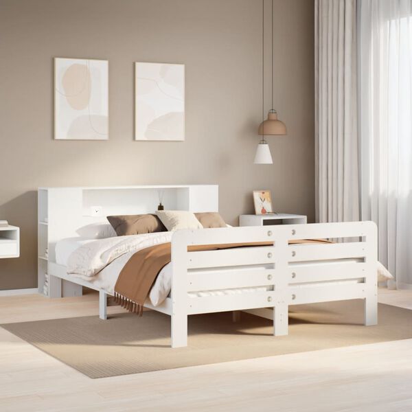 vidaXL Letto senza Materasso Bianco 120x190 cm Legno Massello di Pino