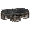 vidaXL Set Divano da Giardino 6 pz Grigio e Grigio Scuro polyrattan