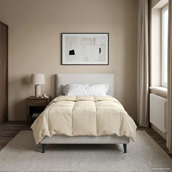 vidaXL Duvet Estivo Trapuntato Crema 140 x 220 cm Microfibra