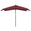 vidaXL Ombrellone da Giardino Palo Legno Rosso Bordeaux 300x300x273 cm