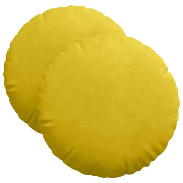 vidaXL Cuscini per Seduta 2 pcs Giallo &Oslash; 40 x 13 cm Velluto