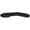 vidaXL Set Divani da Giardino 11 pz con Cuscini in Polyrattan Nero