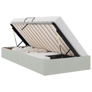 vidaXL Letto ottomano Grigio Chiaro 90 x 190 cm Velluto