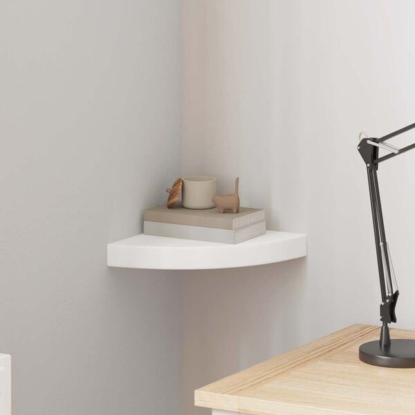vidaXL Scaffale Angolare a Parete Bianco 25x25x3,8 cm in MDF