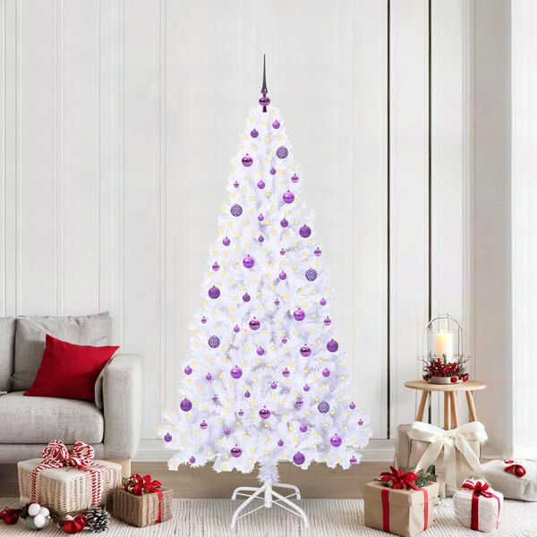 vidaXL Albero di Natale artificiale Bianco 210 cm PVC e Acciaio