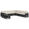 vidaXL Set Divano da Giardino 11 pz Nero e Bianco Crema polyrattan