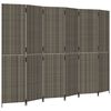 vidaXL Divisorio per Ambienti a 6 Pannelli Grigio in Polyrattan