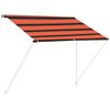 vidaXL Tenda da Sole Retrattile con LED 100x150 cm Arancione e Marrone