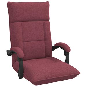 vidaXL Sedia a pavimento regolabile Rosso Vino Tessuto