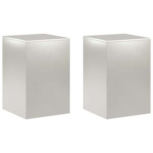 vidaXL Supporto per piante 2 pcs Argento 40 x 40 x 60 cm Acciaio