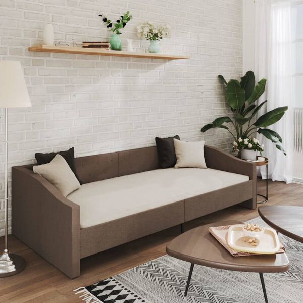 vidaXL Dormeuse con Materasso USB Tortora in Tessuto 90x200 cm