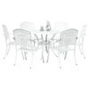 vidaXL Set da Pranzo per Giardino 7 pcs Bianco Alluminio