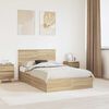 vidaXL Letto con Contenitore con testiera Rovere Sonoma 135 x 190 cm