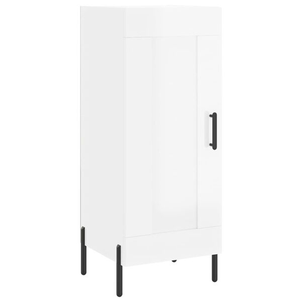 vidaXL Credenza Bianco Lucido 34,5x34x90 cm in Legno Multistrato