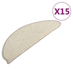 vidaXL Tappetini per scale 15 pz 65x21x4 cm Argento Semicircolari Grandi