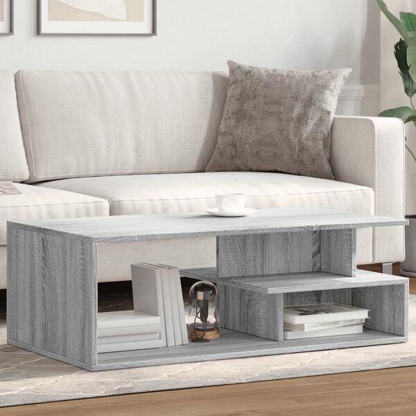 vidaXL Tavolino da Salotto Grigio Sonoma 102x55x35cm Legno Multistrato