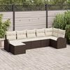 vidaXL Set Divano da Giardino 7 pcs Marrone Poly Rattan