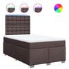 vidaXL Giroletto a Molle con Materasso Marrone Scuro 120x190cm Tessuto