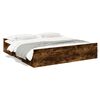 vidaXL Giroletto con Cassetti Rovere Fumo 200x200 cm Legno Multistrato