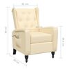 vidaXL Poltrona Massaggiante Reclinabile Crema in Velluto