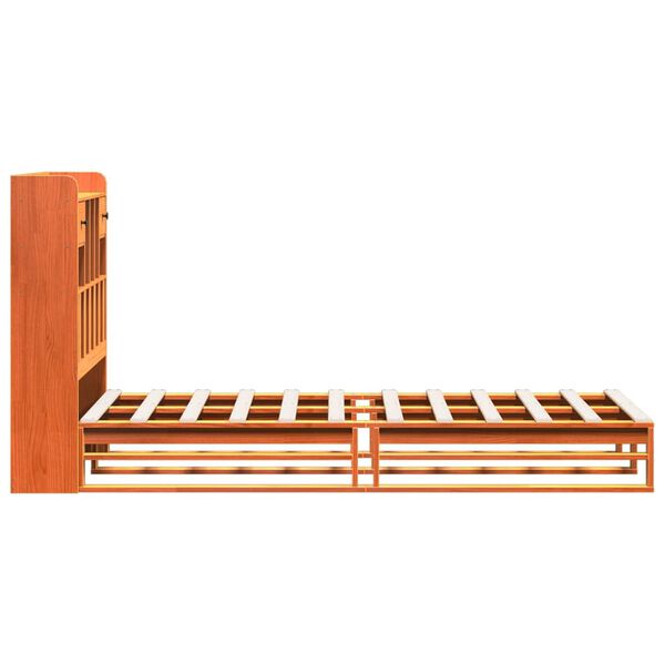vidaXL Letto Libreria senza Materasso Marrone Cera 75x190 cm in Pino