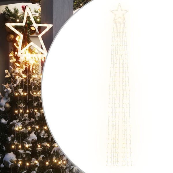 vidaXL Illuminazione per Albero di Natale 320 LED Bianco Caldo 375 cm