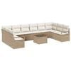 vidaXL Set Divano da Giardino 11 pz Beige e Crema polyrattan