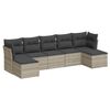 vidaXL Set Divani da Giardino 7pz con Cuscini Grigio Chiaro Polyrattan