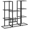 vidaXL Portafiori 94,5x25x89 cm Ferro Nero