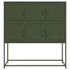 vidaXL Credenza Verde Oliva 100,5x39x79 cm in Acciaio