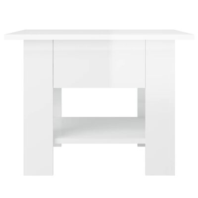 vidaXL Tavolino da Salotto Bianco Lucido 55x55x42 cm Legno Multistrato