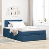 vidaXL Struttura Letto Pouf con Materasso Blu 120x190 cm in Tessuto