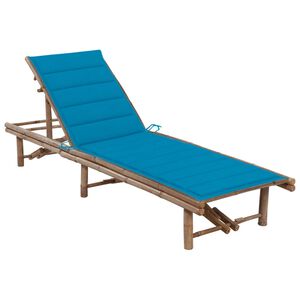 vidaXL Lettino Prendisole da Giardino con Cuscino in Bamb&ugrave;