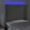 vidaXL Testiera a LED Grigio Chiaro 83x16x118/128 cm in Velluto