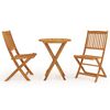 vidaXL Set da Pranzo da Giardino 3 pz Pieghevole in Massello di Acacia