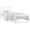 vidaXL Giroletto senza Materaso con Testiera Metallo Bianco 75x190 cm