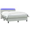vidaXL Letto a Molle con Materasso e LED Grigio Chiaro 140x220cm Velluto