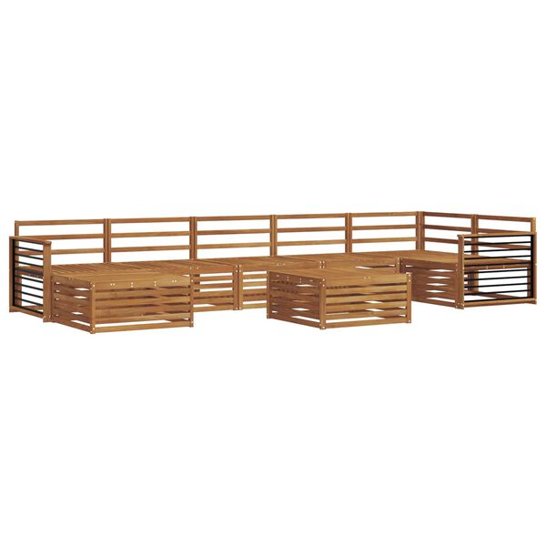 vidaXL Set divani 8 pcs Naturale Legno di Acacia Massello