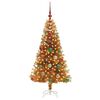 vidaXL Albero di Natale con 150 LED con supporto Oro 150 cm PET