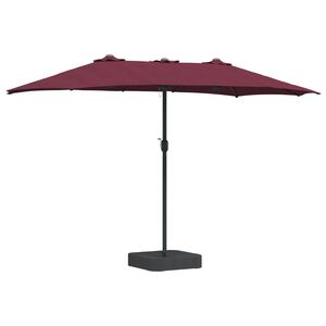 vidaXL Ombrello da giardino Rosso Bordeaux 385 x 209 x 244 cm