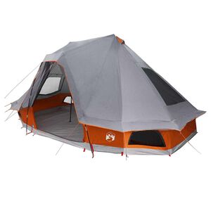 vidaXL Tenda Tipi Familiare Tipi Grigio e arancione 466 x 310 x 240 cm