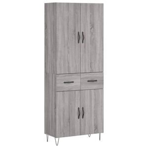 vidaXL Credenza Grigio Sonoma 69,5x34x180 cm in Legno Multistrato