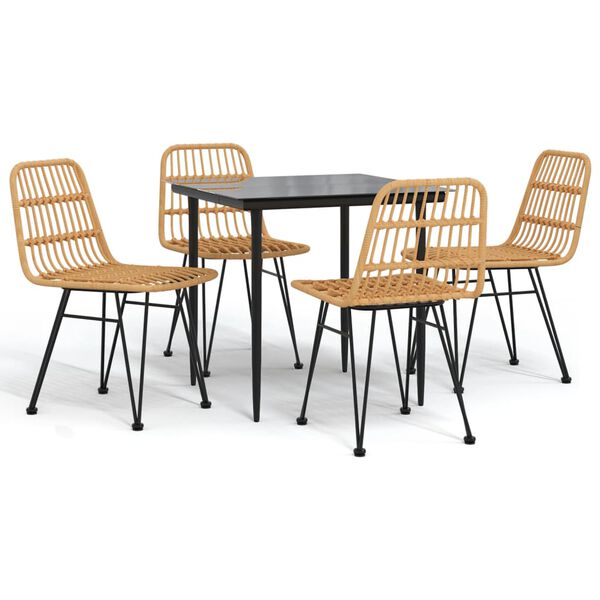 vidaXL Set da Pranzo da Giardino 5 pz in Polyrattan