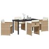 vidaXL Set da Pranzo per Giardino 5 pcs Beige polyrattan